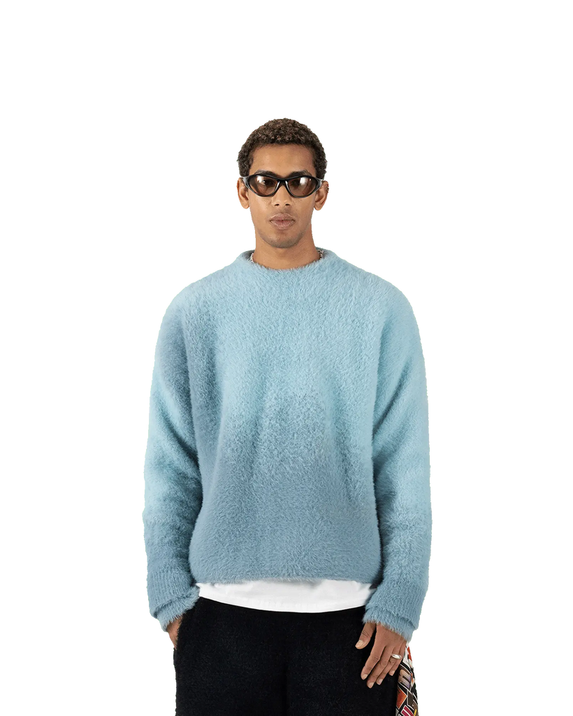 FLUFFY KNIT SWEATER - BLUE Empty Space™