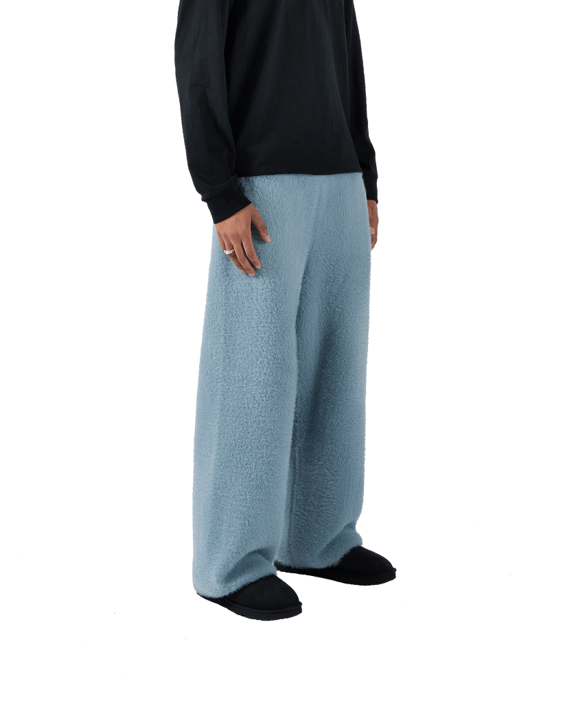 FLUFFY KNIT PANTS - BLUE Empty Space™